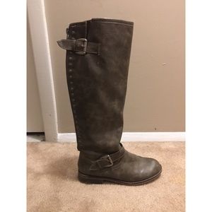 Women’s Gray Riding Boots Size 9.5